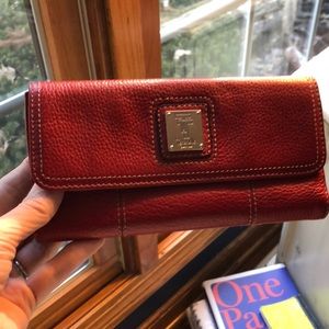 Red Tignanello pebble leather wallet